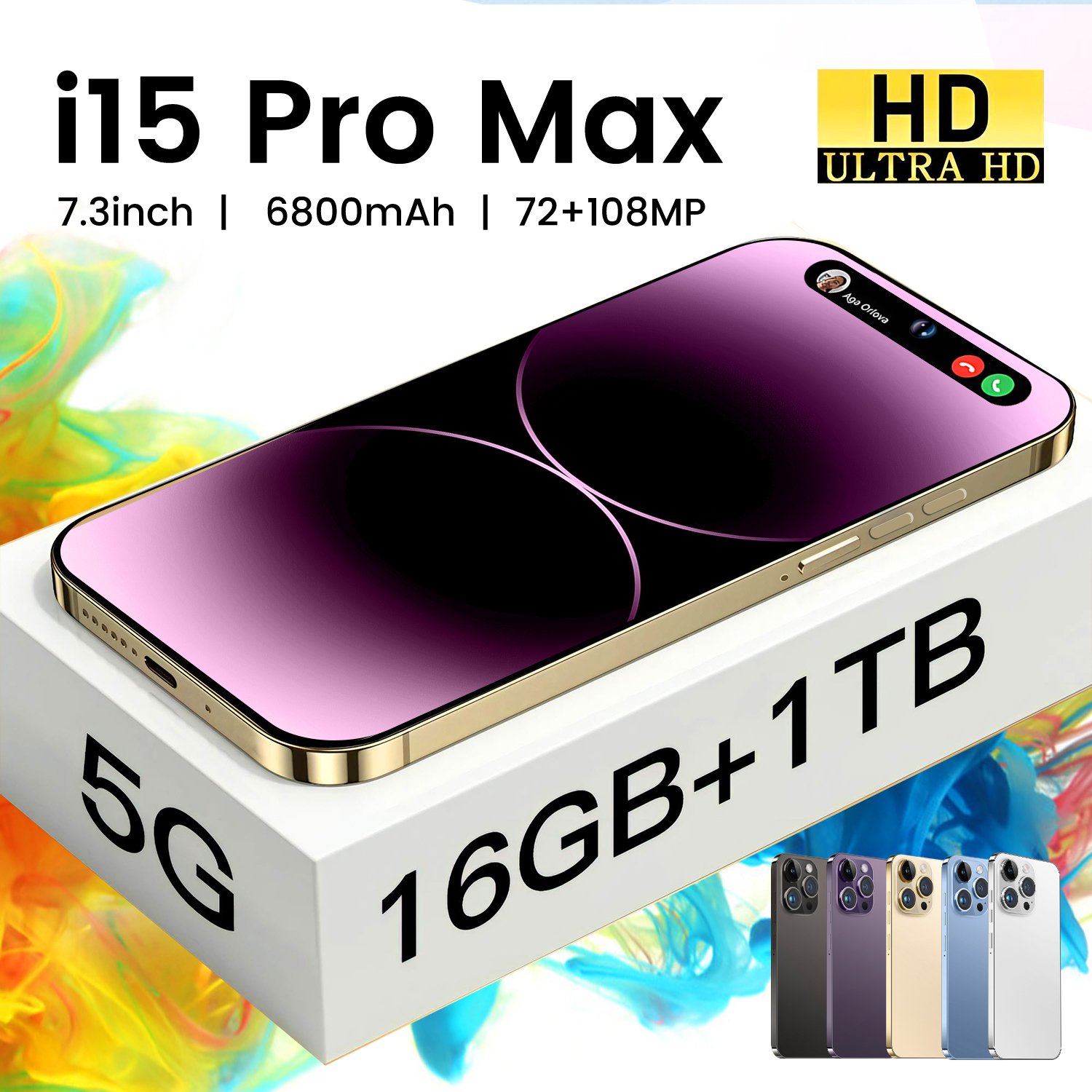 Global Version I 15 Phone 15 Pro Max Original Phone 4G 5G Network 6.7Inch Have Logo Unlock Game Phone 8-core Dual Sim Card 64MP
