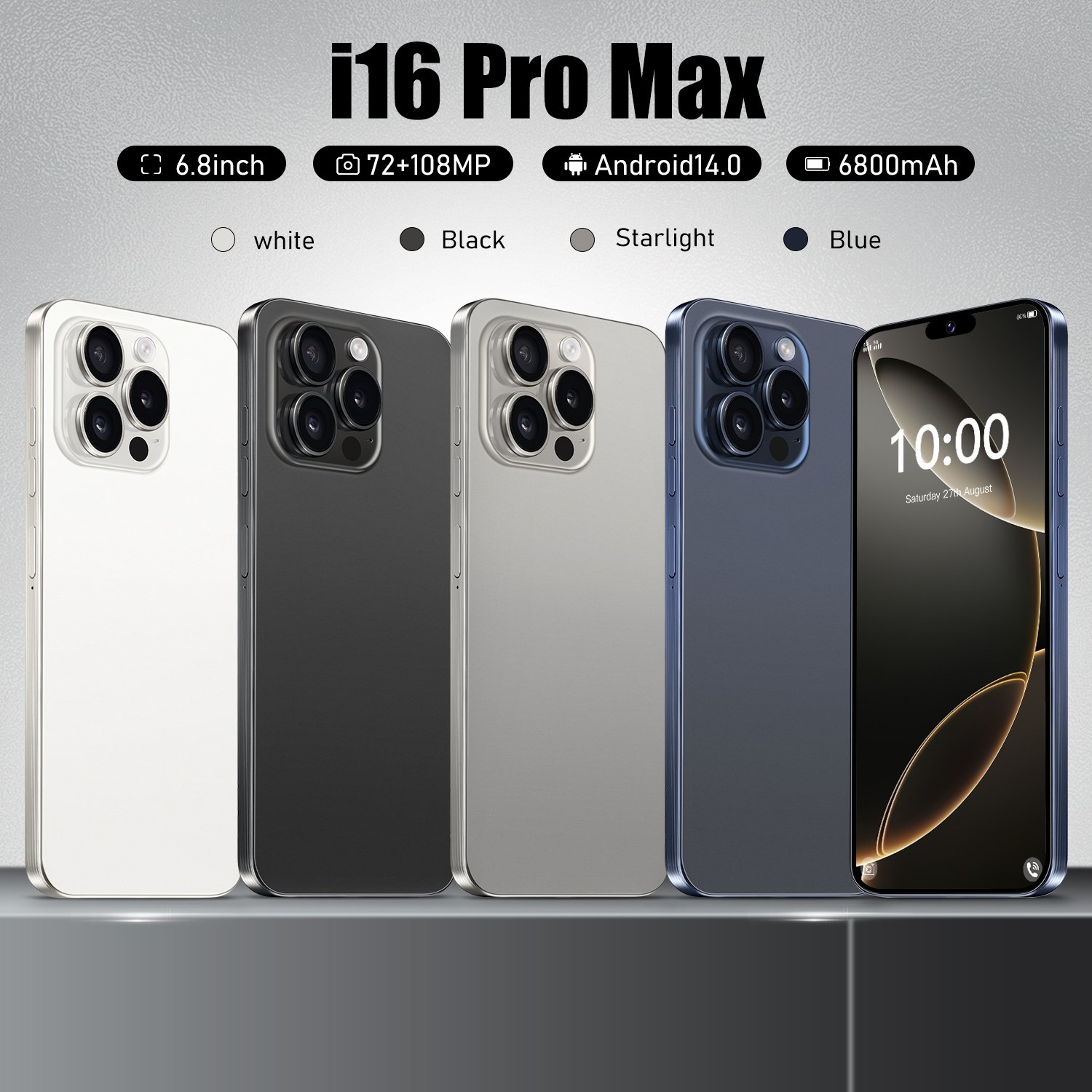 2024 New Arrival Original i16 Phone 16 Pro Max 5G Smartphone - 6.7 Inches 16GB+512GB