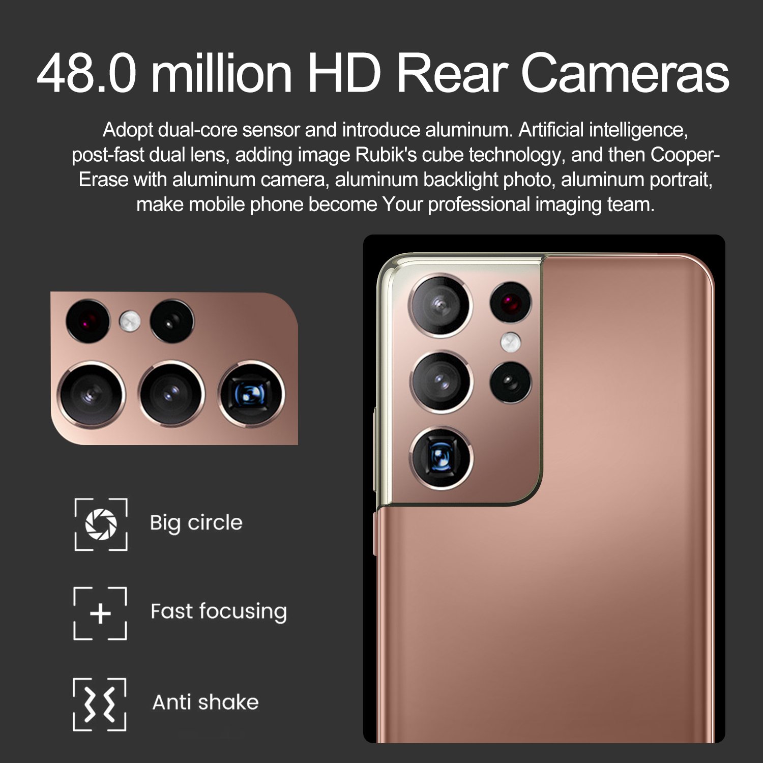 New S21 Ultra 7.3 HD Full screen Android Smartphone 16GB 512GB celular 6800mAh Cellphone 48MP 5G Network Global