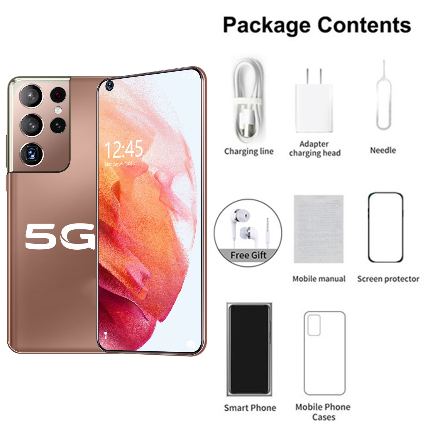 New S21 Ultra 7.3 HD Full screen Android Smartphone 16GB 512GB celular 6800mAh Cellphone 48MP 5G Network Global