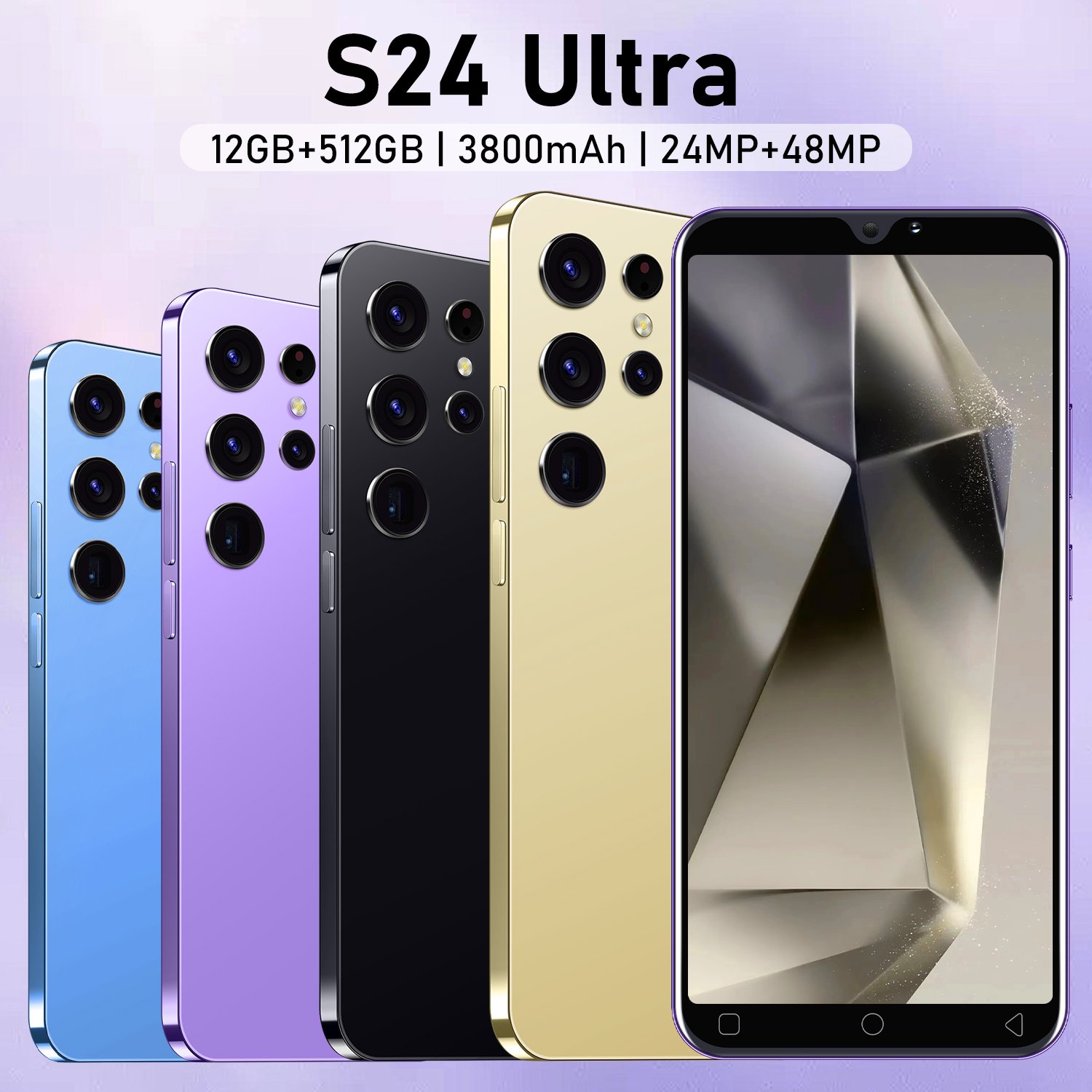2024 New Original Brand S24 Ultra Phone 6.8 inch 12GB+512GB 4G 5G Smartphones With Stylus 4 Cameras Face ID Unlocked Cellphones