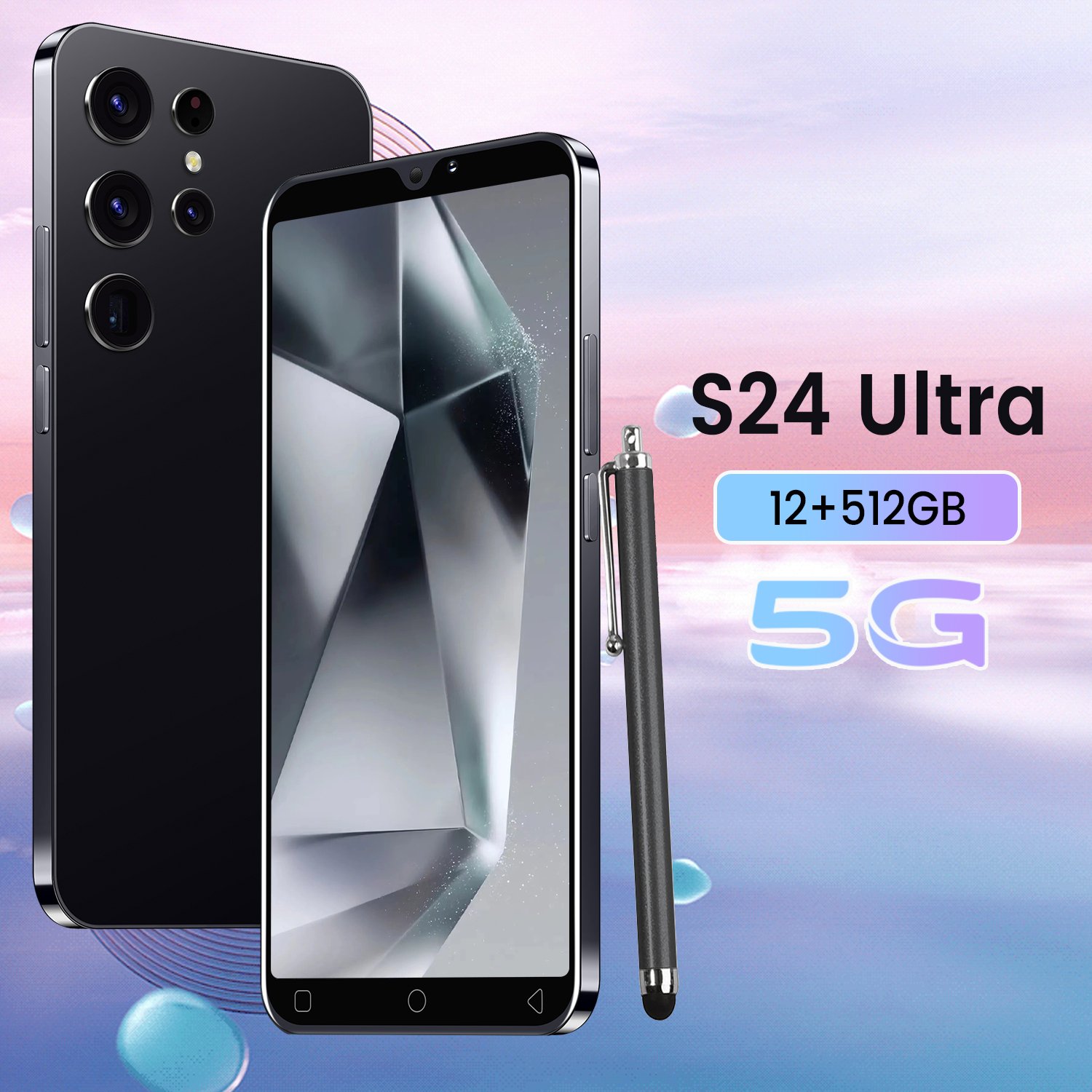 2024 New Original Brand S24 Ultra Phone 6.8 inch 12GB+512GB 4G 5G Smartphones With Stylus 4 Cameras Face ID Unlocked Cellphones