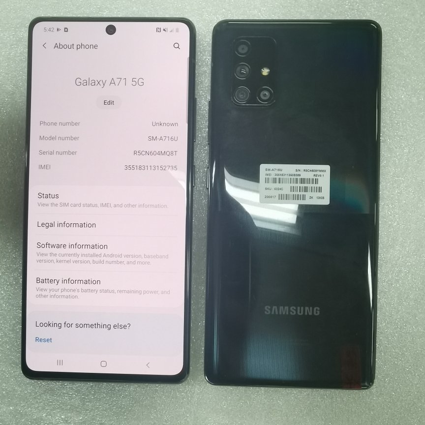 Original second hand A+ Grade 5G smartphone A71 with 6+128GB android 11 cellphone for samsung