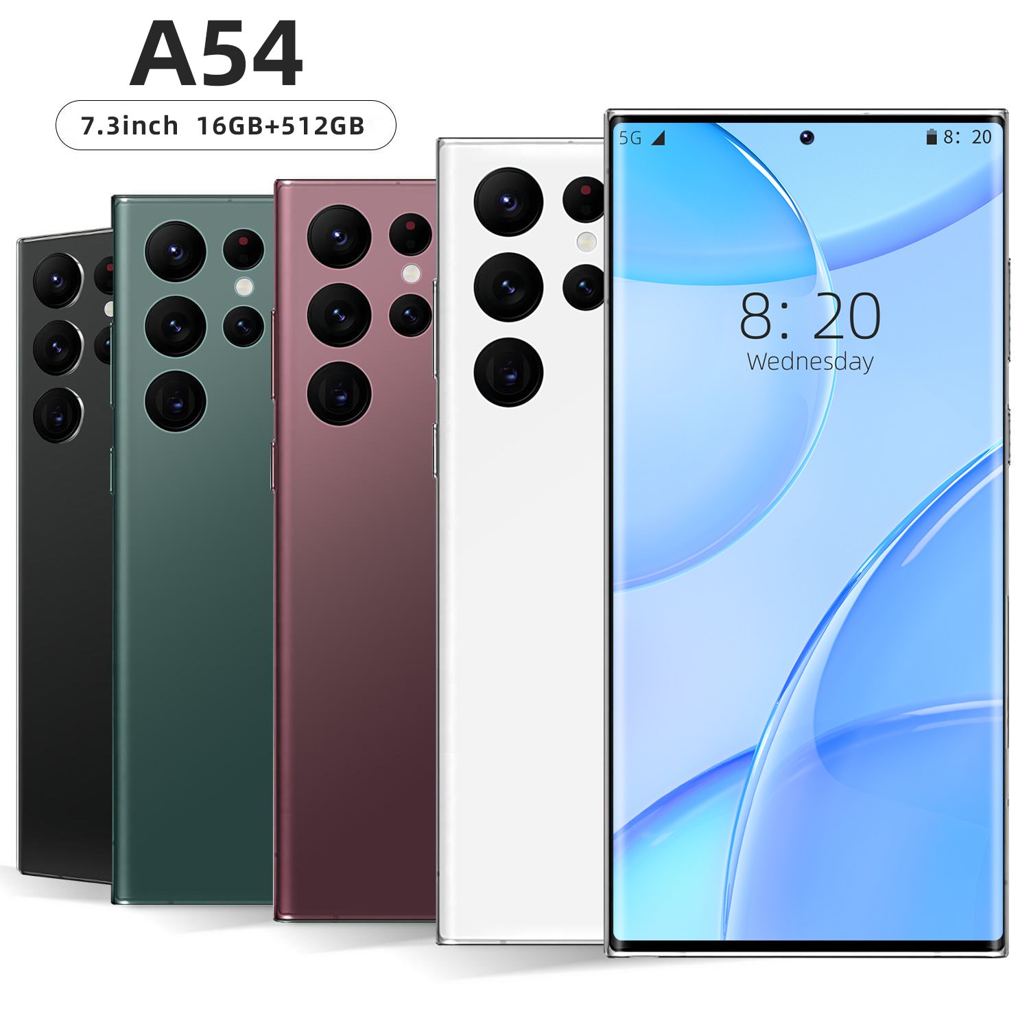 High quality Galaxy A54 5G Smartphone cell phone google AI 16GB+512GB 7.0inch Full screen Dual Sim Unlocked Android Mobile phone