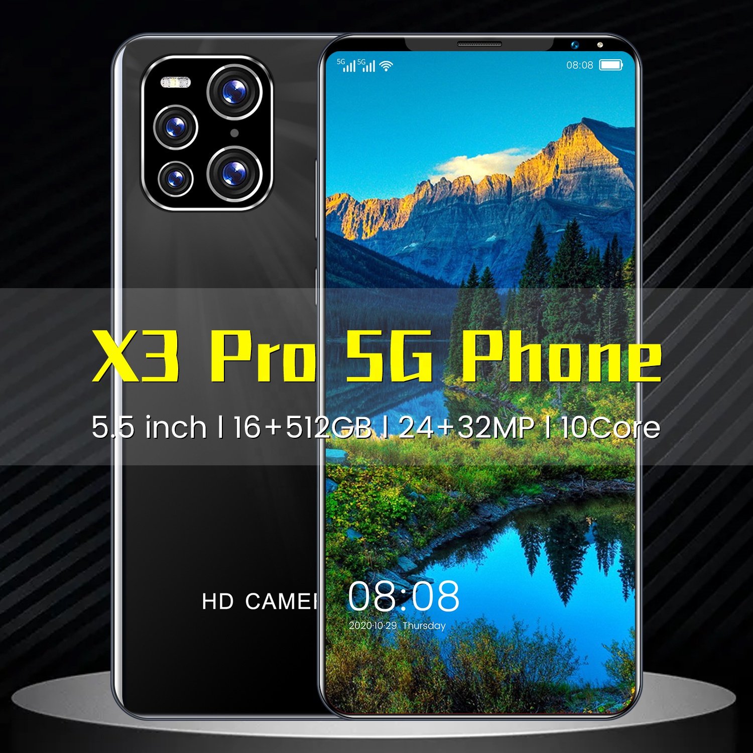 Global 5G LTE Bands Smart Mobile Phone 16+512GB 10Core Extreme Speed Smartphone 5600mAh Battery 32+24MP X3 Pro Smart Phone