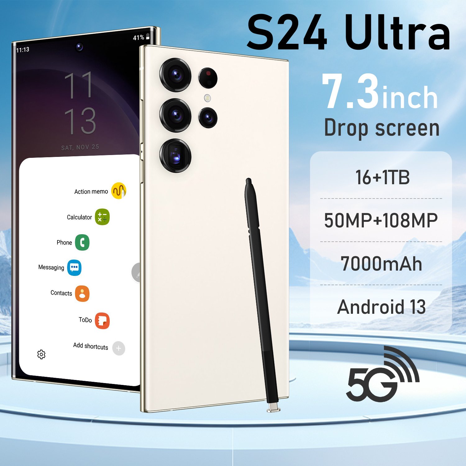 Original phones s24 ultra Smartphones 16GB+1TB 7.3 inch 5G Dual SIM Cellphone Mobile Phone Android 13 5g smartphones