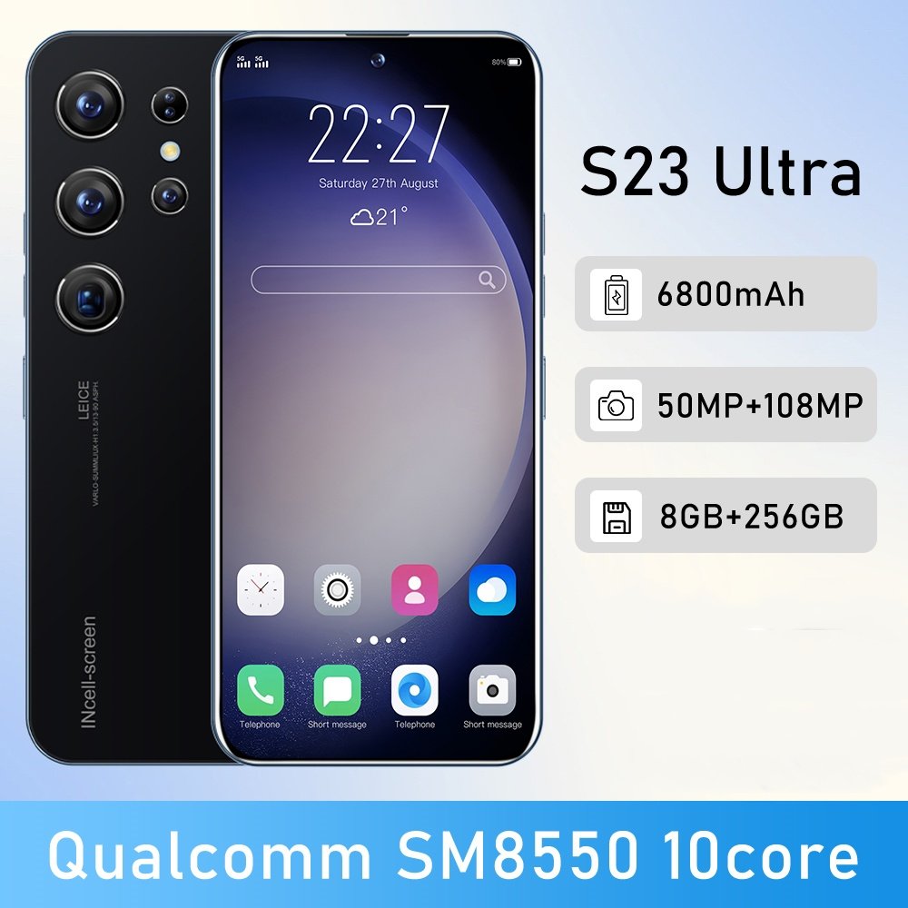 Best selling 8+512G S23 Ultra smart phone Gaming 6.8inch Cellphone Big Screen S-Pen 4G WIFI android S23 S24 mobile phones