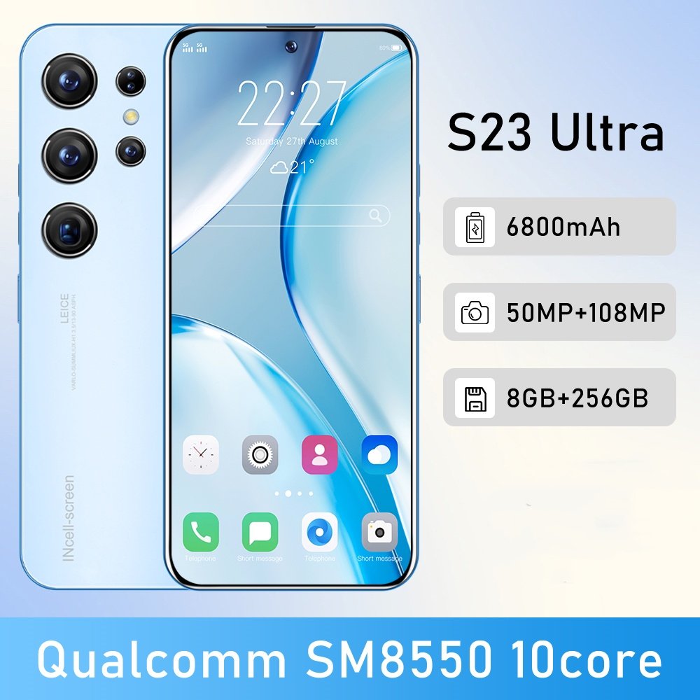 Best selling 8+512G S23 Ultra smart phone Gaming 6.8inch Cellphone Big Screen S-Pen 4G WIFI android S23 S24 mobile phones