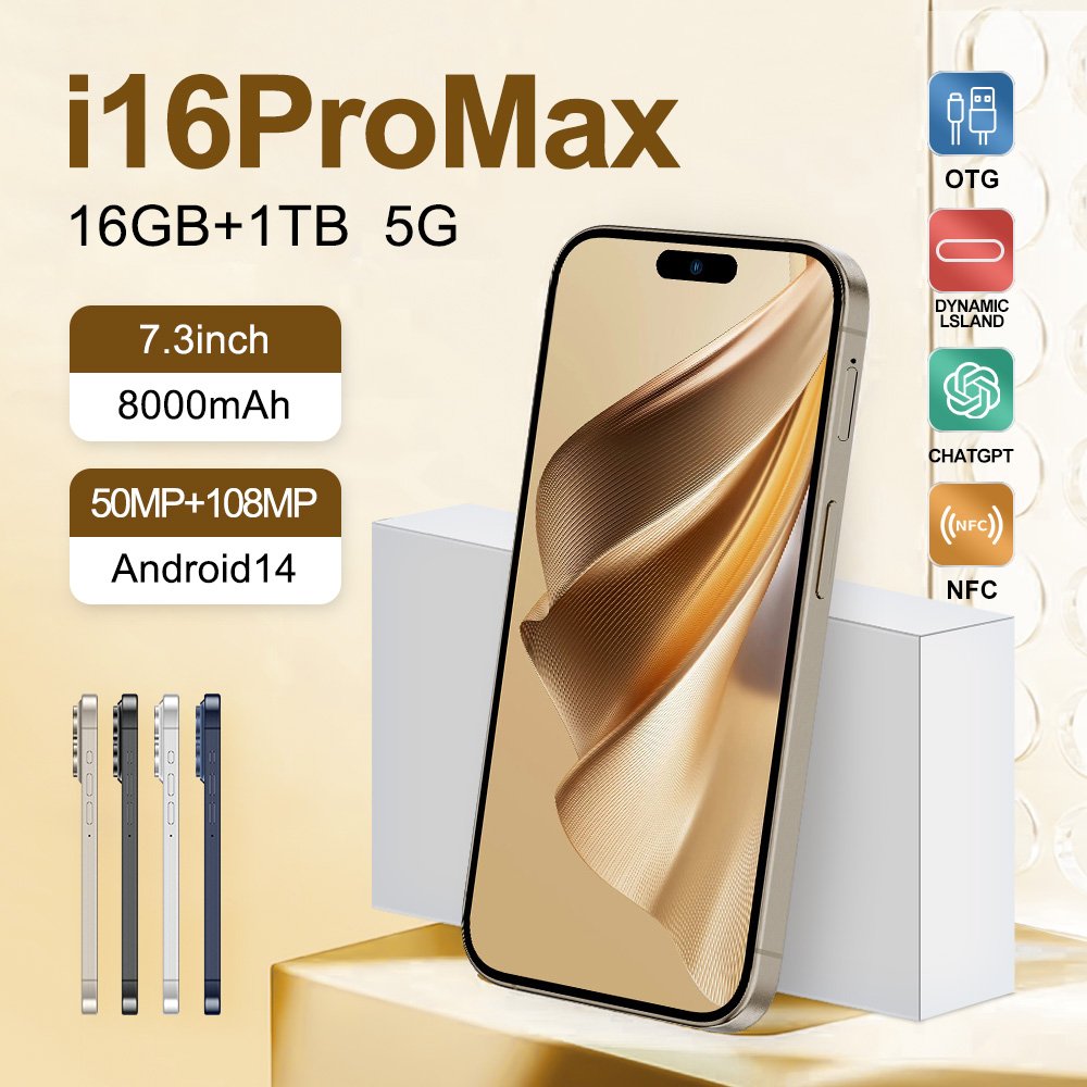 Original 5G Smartphone For 16 Pro Max Smart Phone i16 15 16G 1TB Mobile Phone Dropshipping Unlocked Cheap telefono inteligente