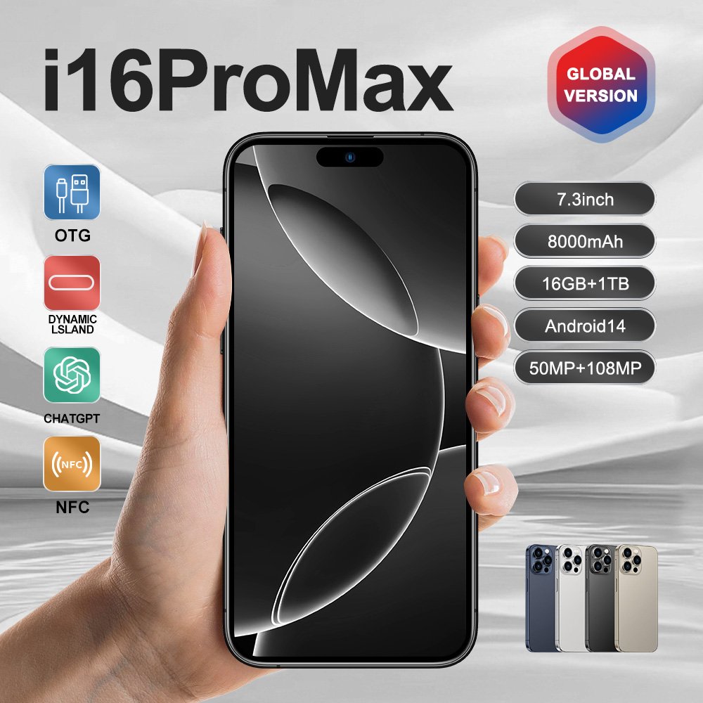 Original 5G Smartphone For 16 Pro Max Smart Phone i16 15 16G 1TB Mobile Phone Dropshipping Unlocked Cheap telefono inteligente