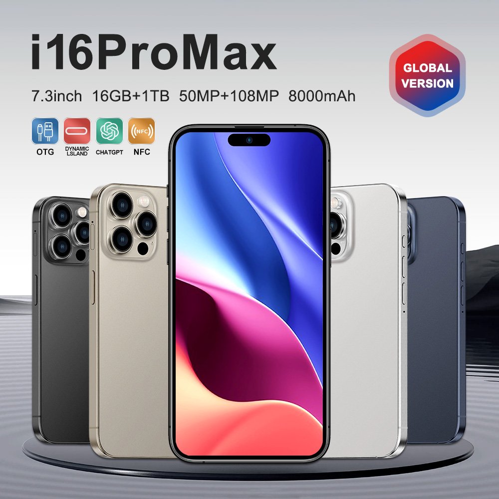 Original 5G Smartphone For 16 Pro Max Smart Phone i16 15 16G 1TB Mobile Phone Dropshipping Unlocked Cheap telefono inteligente