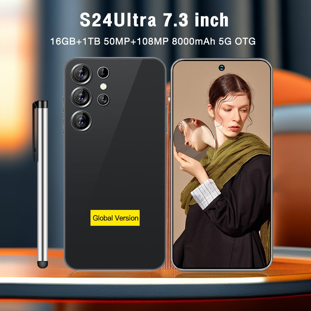 Popular telephone 7.3 inch galaxy s24 ultra phone mobile phones 5G smartphone 16G+1TB cell phones smartphones