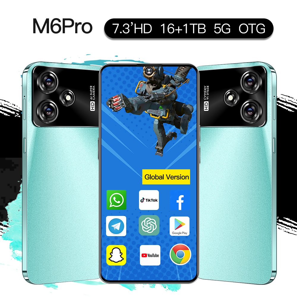 Original 5G Smartphone For M6 Pro Brand New Gaming Mobile Phone Smart Phone 16G 1T 256G Cheap Telephone Intelligent Medom