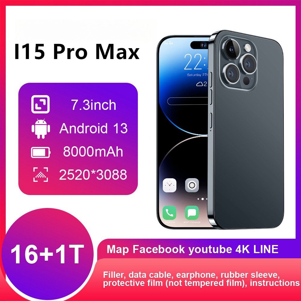 Original i For Phone 15 Pro Max Cell Phone Smartphone Telephone with logo Mobile Phone i14 i16 Android Feature 5G Smartphone