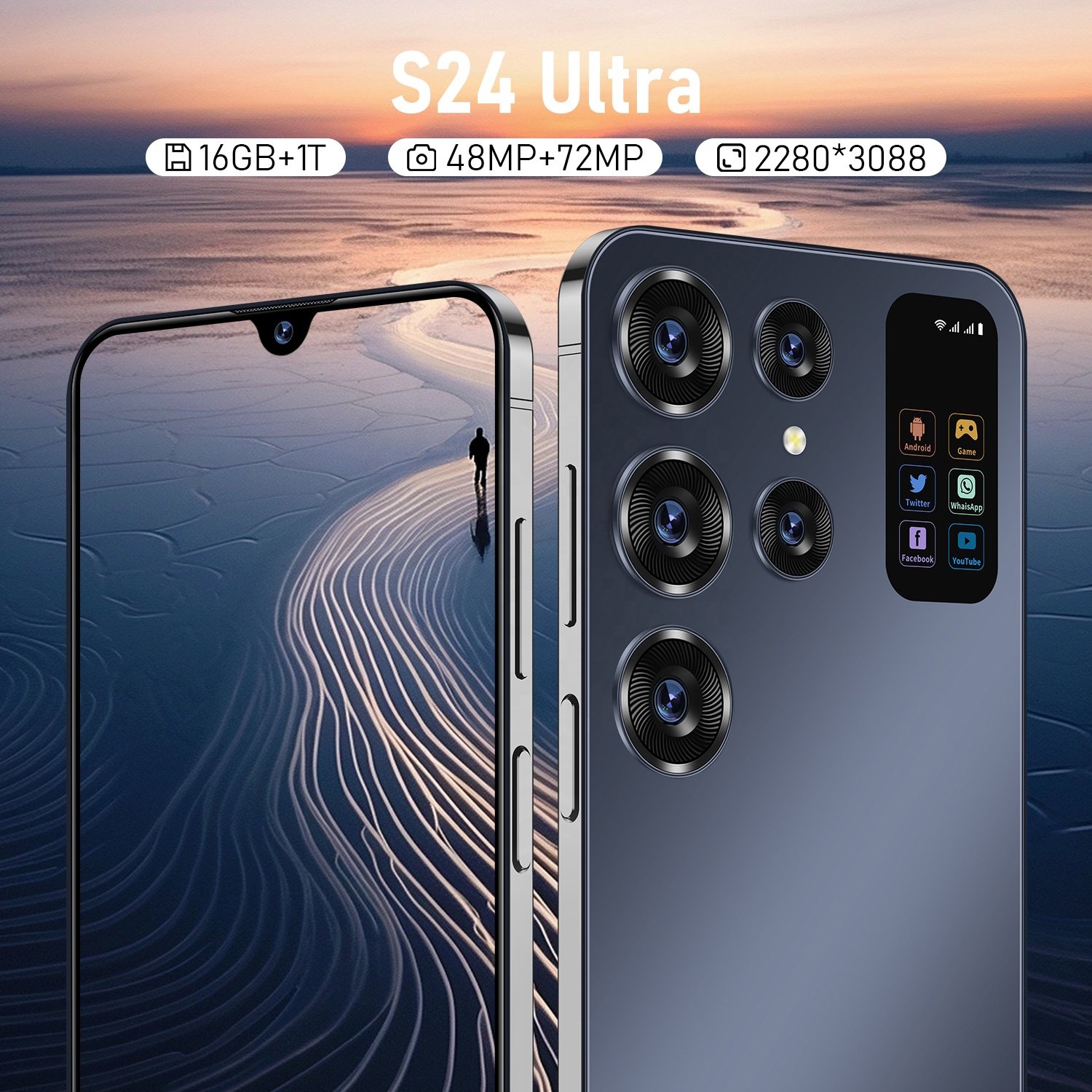 New S24 Ultra Smartphone 7inch 16GB+1TB 5G mobile phone android13 Face Unlock Deca Core High quality Gaming cell phone