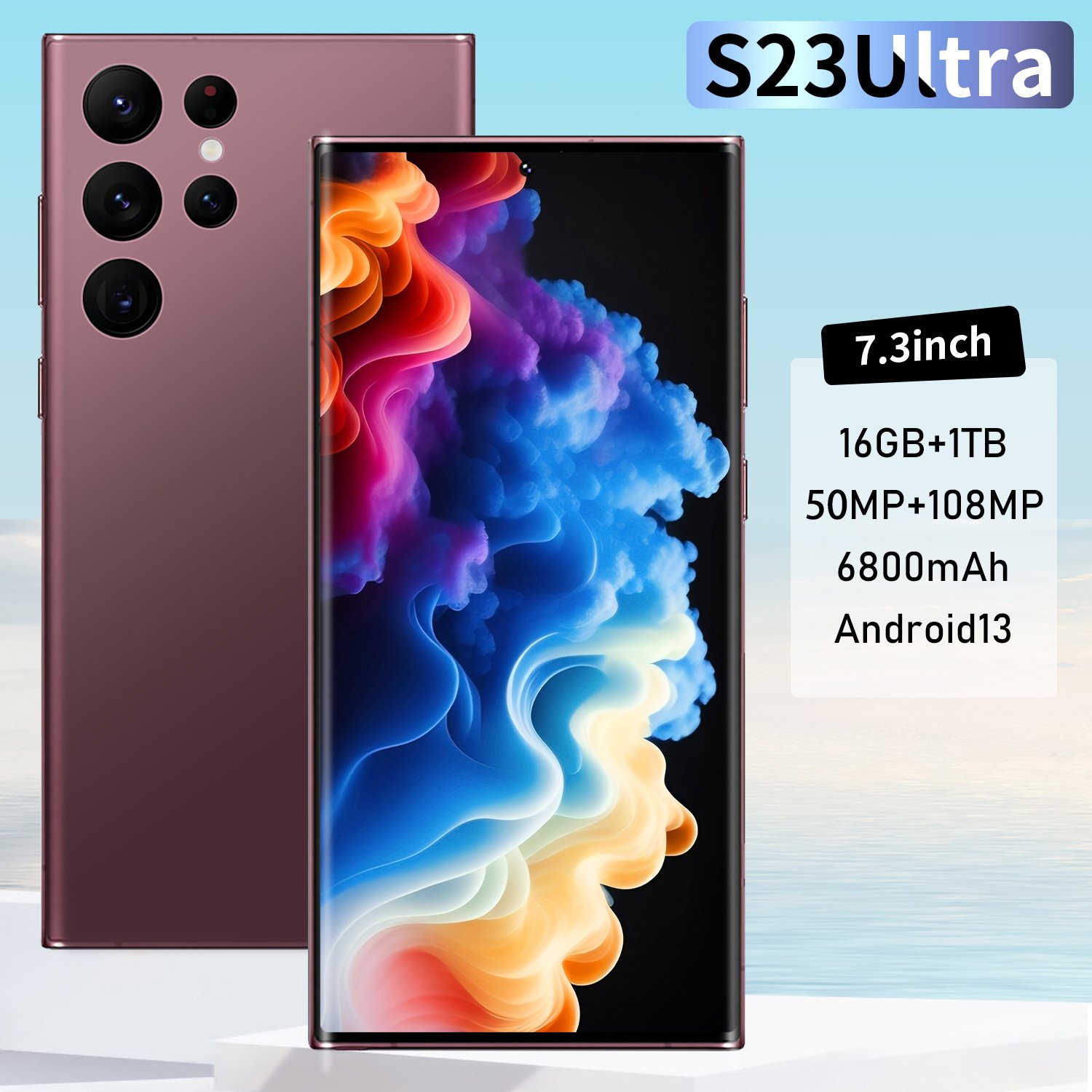 Wholesale S23 Ultra 7.3-inch 7800mAh 16GB+1TB 5G smartphone 10 core ultra high speed smartphone facial unlock with touch pen