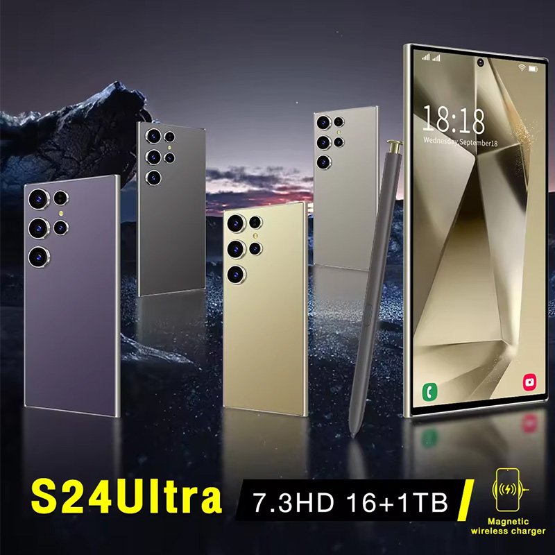 Y Cellphone 0riginal S24 Ultra 16gb+1tb Smartphone 7.3inch Unlocked Dual Card 5g Phones Android 14.0 Mobile Phones 1TB