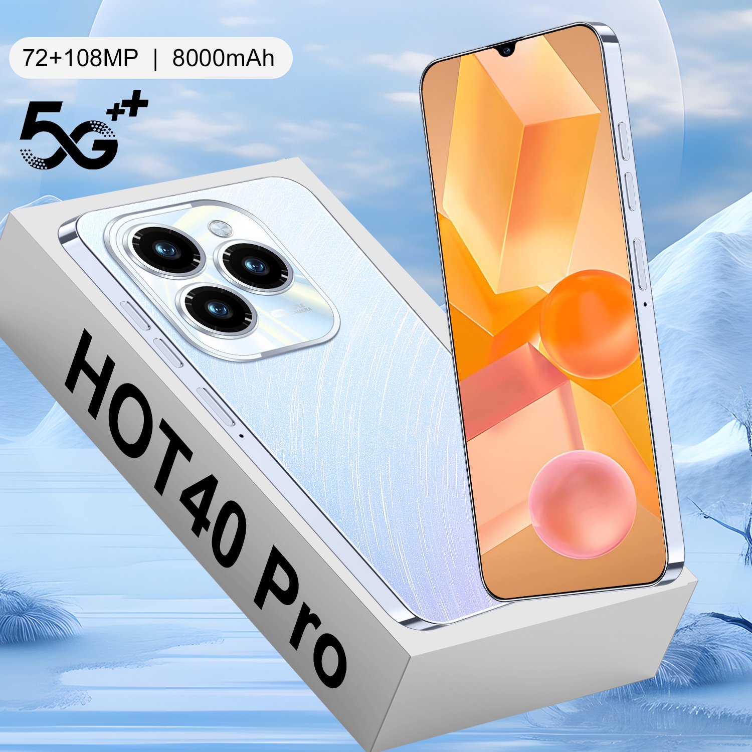 5G Smartphone Custom Hot 40 pro mobile phones Big Screen android phone 16gb + 1TB Android13.0 smartphone