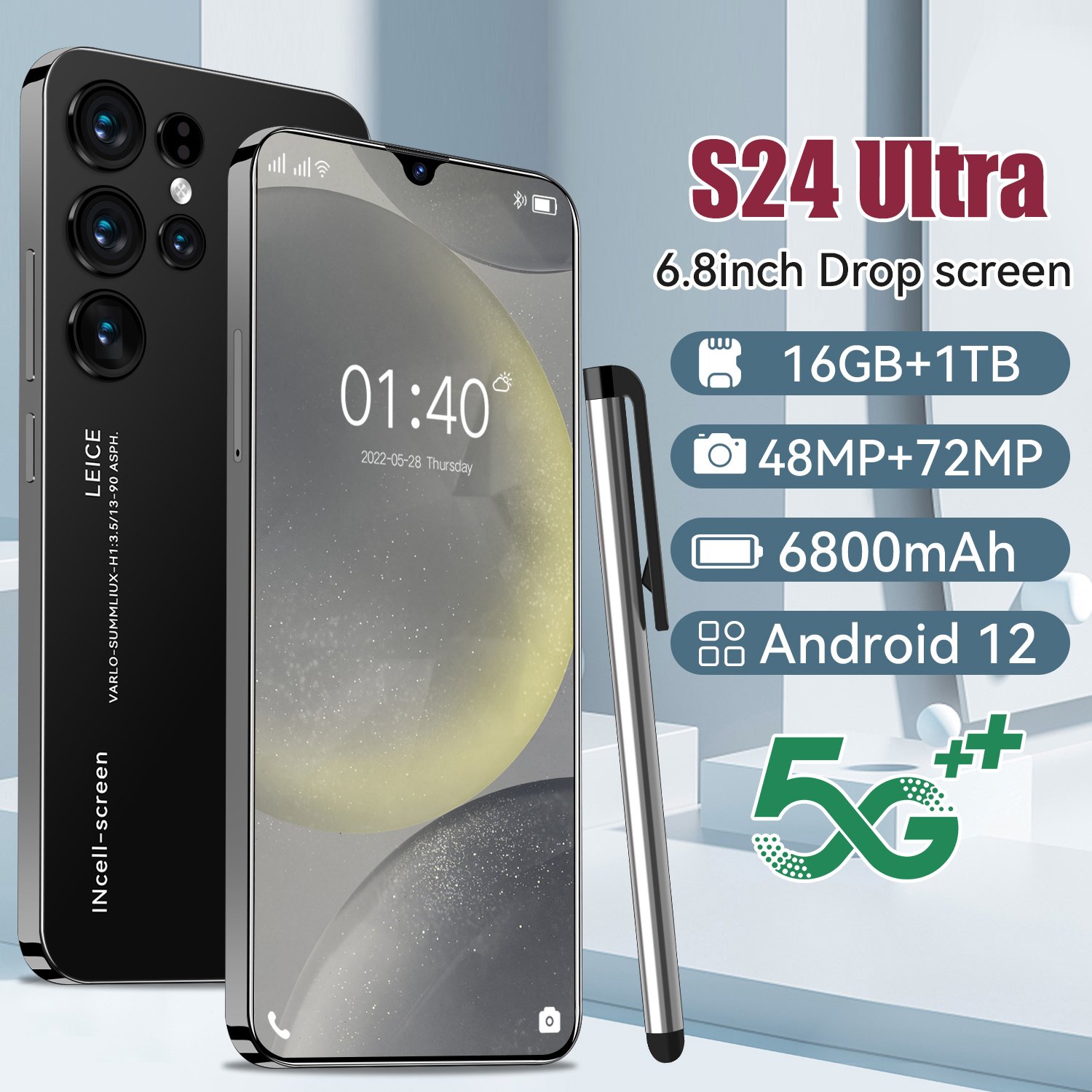 High Quality Original S24 Smartphone S24 Galaxy S24 Ultra Smart Phone Unlocked 4g 5g Clone Cellphone 7.3inch