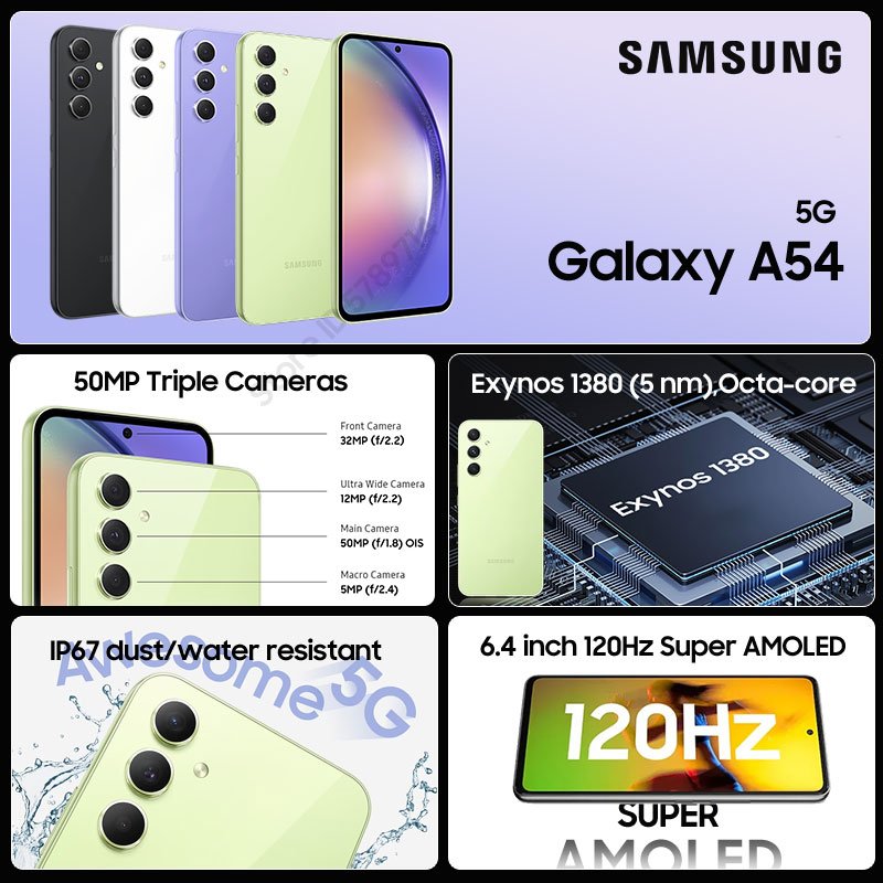 Wholesale Android Celulares Original unlock A54 5G Smartphone Global Version