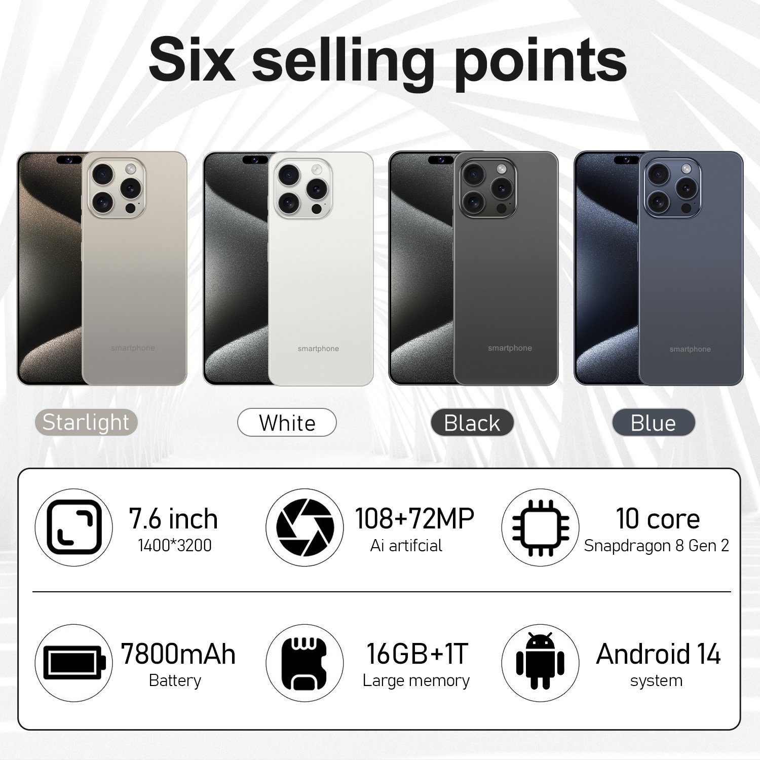 Feature Phone Original i For Phone 16 Pro Max Telefone Cell Cheap Mobile Phone 5G Smartphone Smartphone Gaming 13 15 i14 Android
