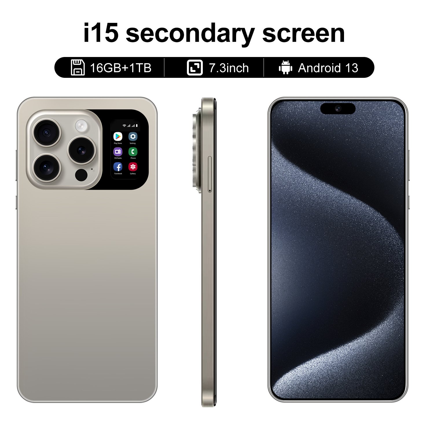 5g Dual Sim Card new arrival I 15 phone 15 Pro Max 5g Smartphones with secondary screen