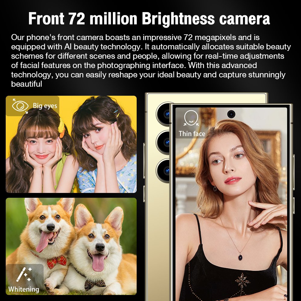 Cheap 5G Smartphone S24 Ultra Phone 7.3 Inch 6GB+128GB 72MP+108MP Gaming Mobile Phones Global Version GPS navigation Cell Phone