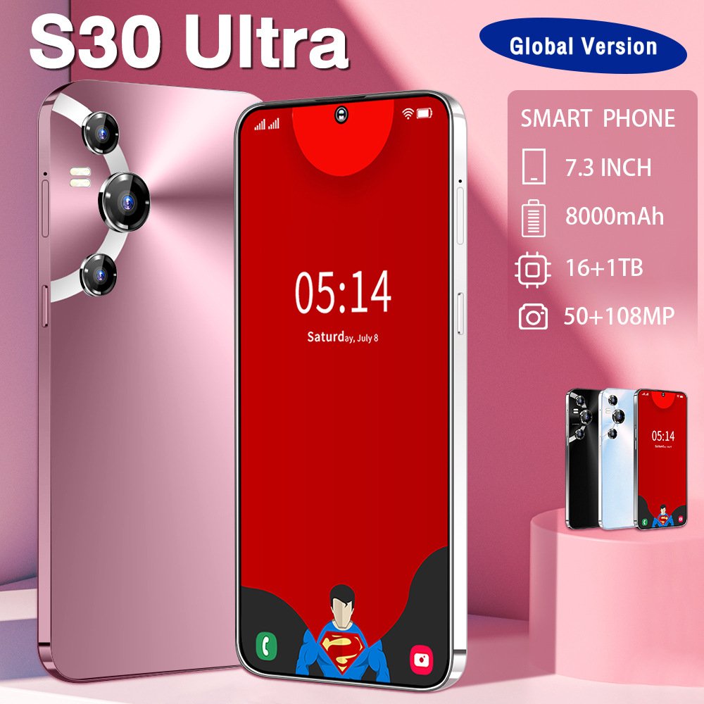 2024 Beauty Camera Wholesale Mobile Phone S30 ultra,Android Smart Phones Gaming Mobile Phones Hd Camera Large screen Smartphone