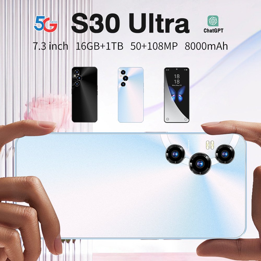 2024 Beauty Camera Wholesale Mobile Phone S30 ultra,Android Smart Phones Gaming Mobile Phones Hd Camera Large screen Smartphone