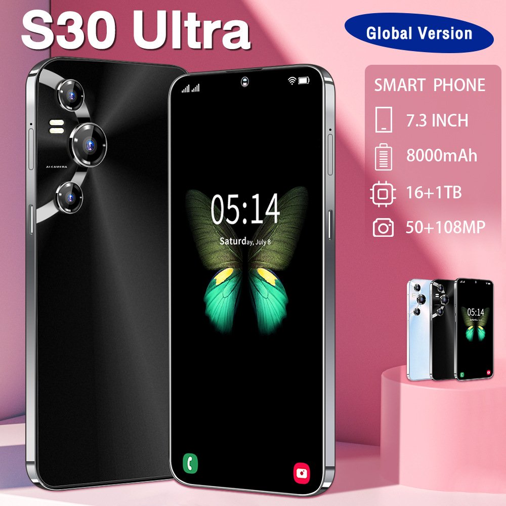 2024 Beauty Camera Wholesale Mobile Phone S30 ultra,Android Smart Phones Gaming Mobile Phones Hd Camera Large screen Smartphone