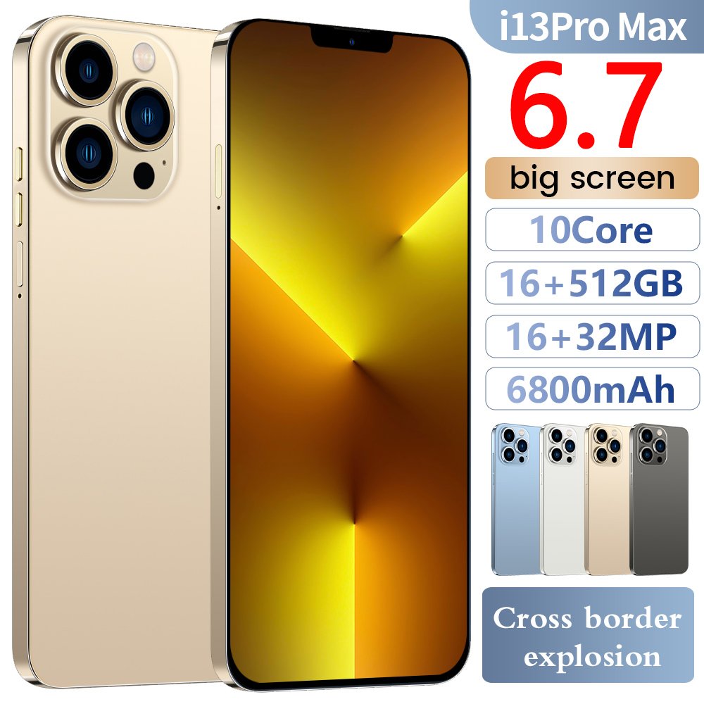 Wholesale Used i13 5G Smartphone Unlocked 13 Pro Max A+ 128GB HD Screen Shockproof Features for EU Cellular for Gaming Low Price