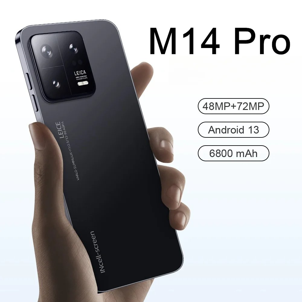 Hot Selling M14 Pro 6.7 inch Mobile phone WIFI Android 5G Smartphone BT FM GPS16GB+1TB very cheap mobile phones in china