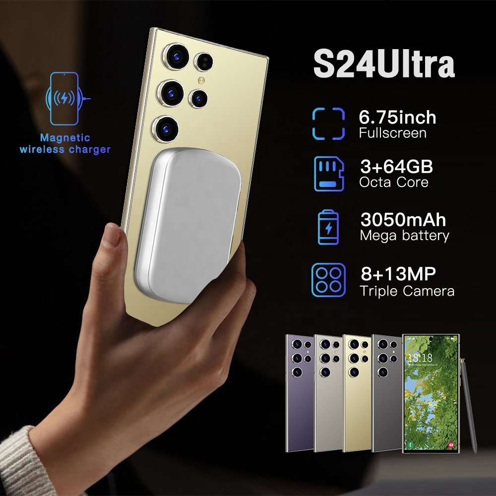 Hot selling Unlocked Cell Phone Original Custom galaxy S24 Ultra 6.8 Big Screen 5G smartphone 64GB Android13.0 phone