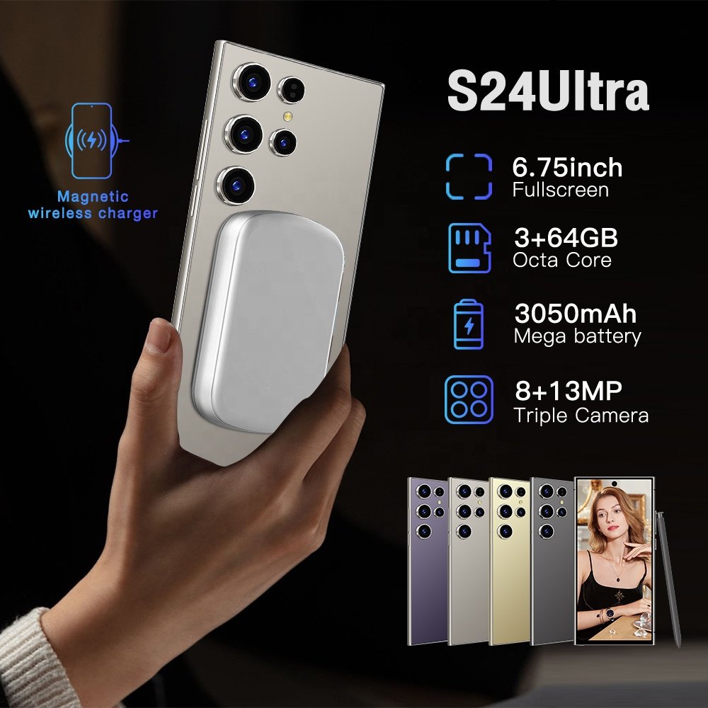 Hot selling Unlocked Cell Phone Original Custom galaxy S24 Ultra 6.8 Big Screen 5G smartphone 64GB Android13.0 phone