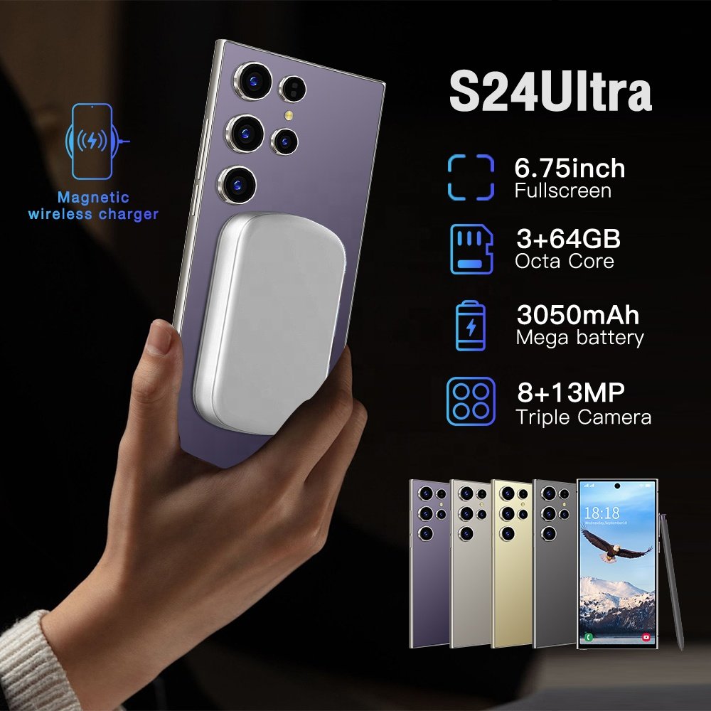 Hot selling Unlocked Cell Phone Original Custom galaxy S24 Ultra 6.8 Big Screen 5G smartphone 64GB Android13.0 phone