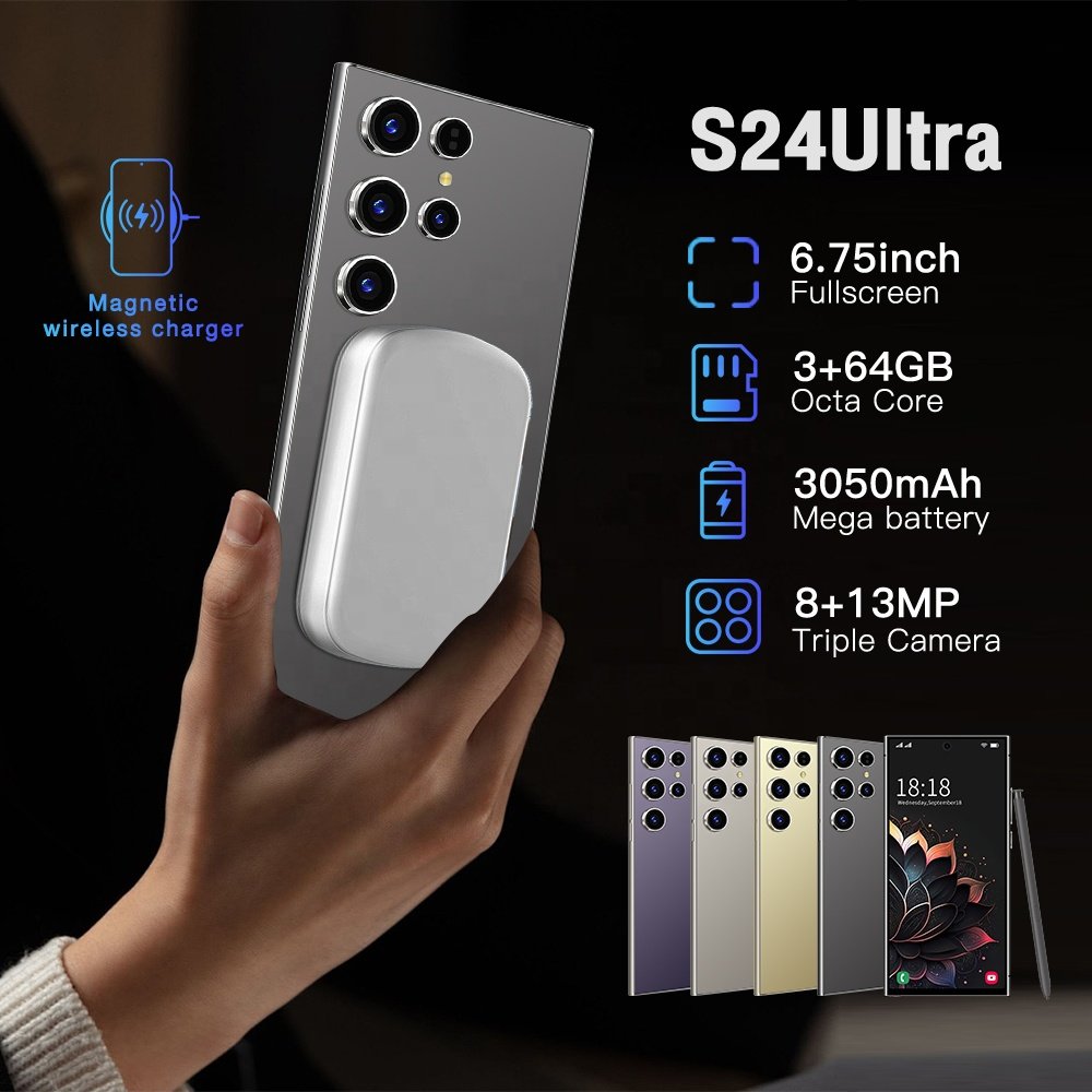 Hot selling Unlocked Cell Phone Original Custom galaxy S24 Ultra 6.8 Big Screen 5G smartphone 64GB Android13.0 phone
