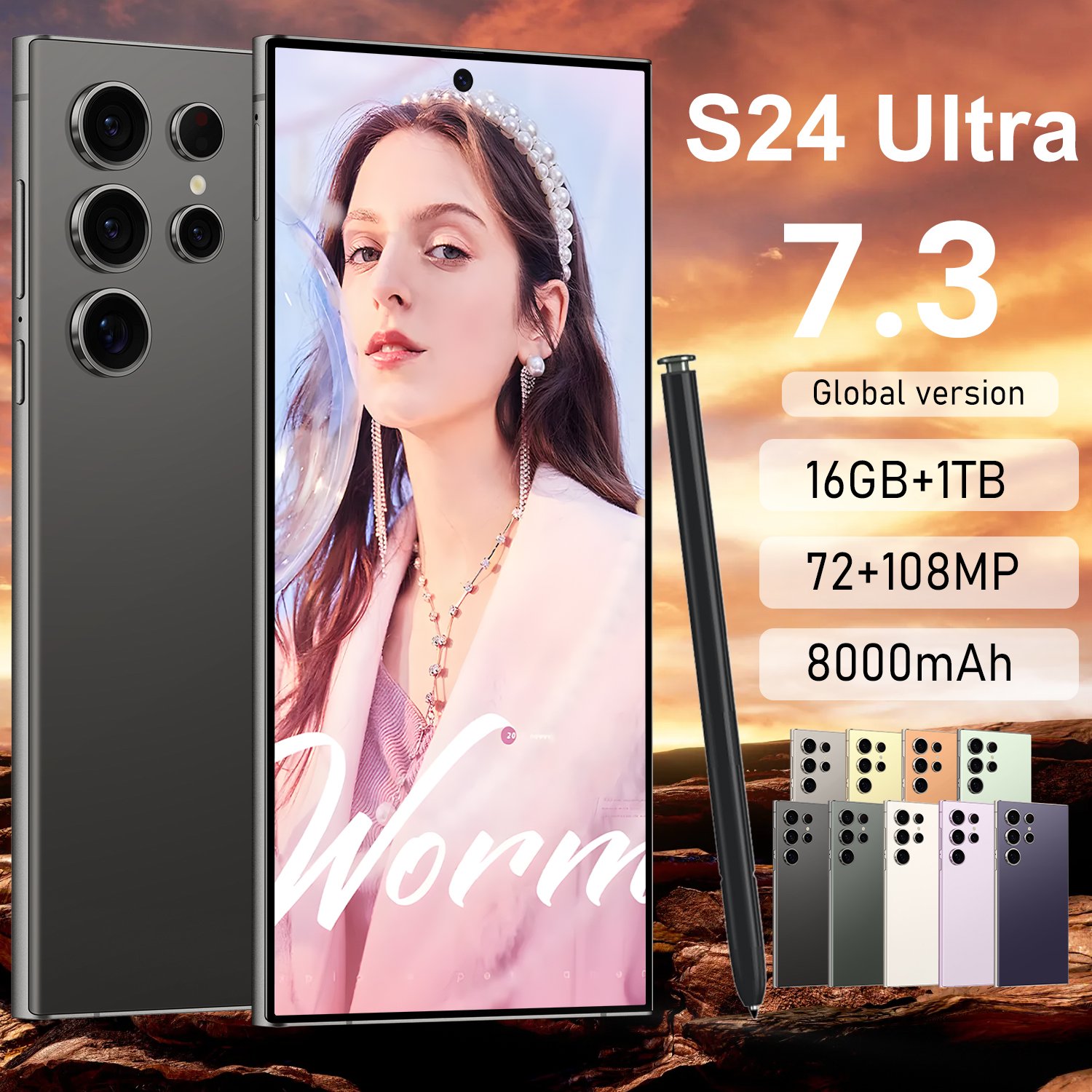Wholesale s24 ultra Smartphone For s24 ultra 16GB+1TB 5G Dual SIM Cellphone Mobile Phone Quick Charge s24 ultra 5g smartphone