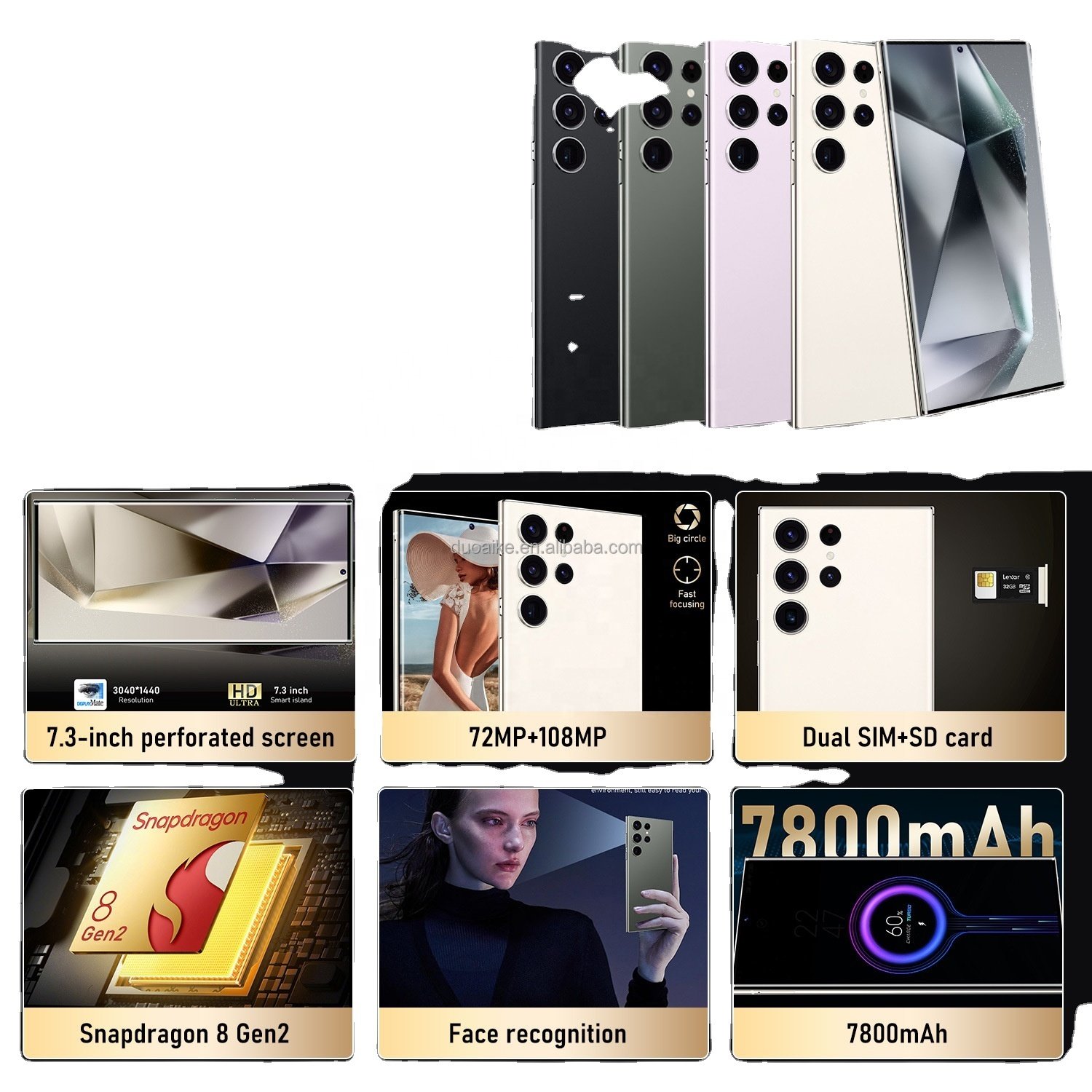 2024 Original S24 Ultra Phone 6.8 inch 512GB 4G 5G Smartphones 5000Amh Have Logo And Original Packing for 1:1Clone S24 ultra