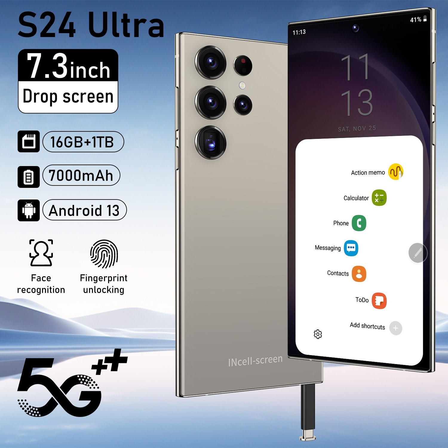 Hot Sale Fingerprint Hand Phone Quick Charge Smart Phone Dual SIM Card Cheapest Smartphone