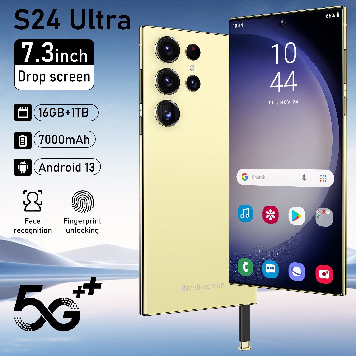 Manufacturer wholesales gaming 5G-smartphones with dual SIM dual standby 16GB+1TB storage and a supports face recognition