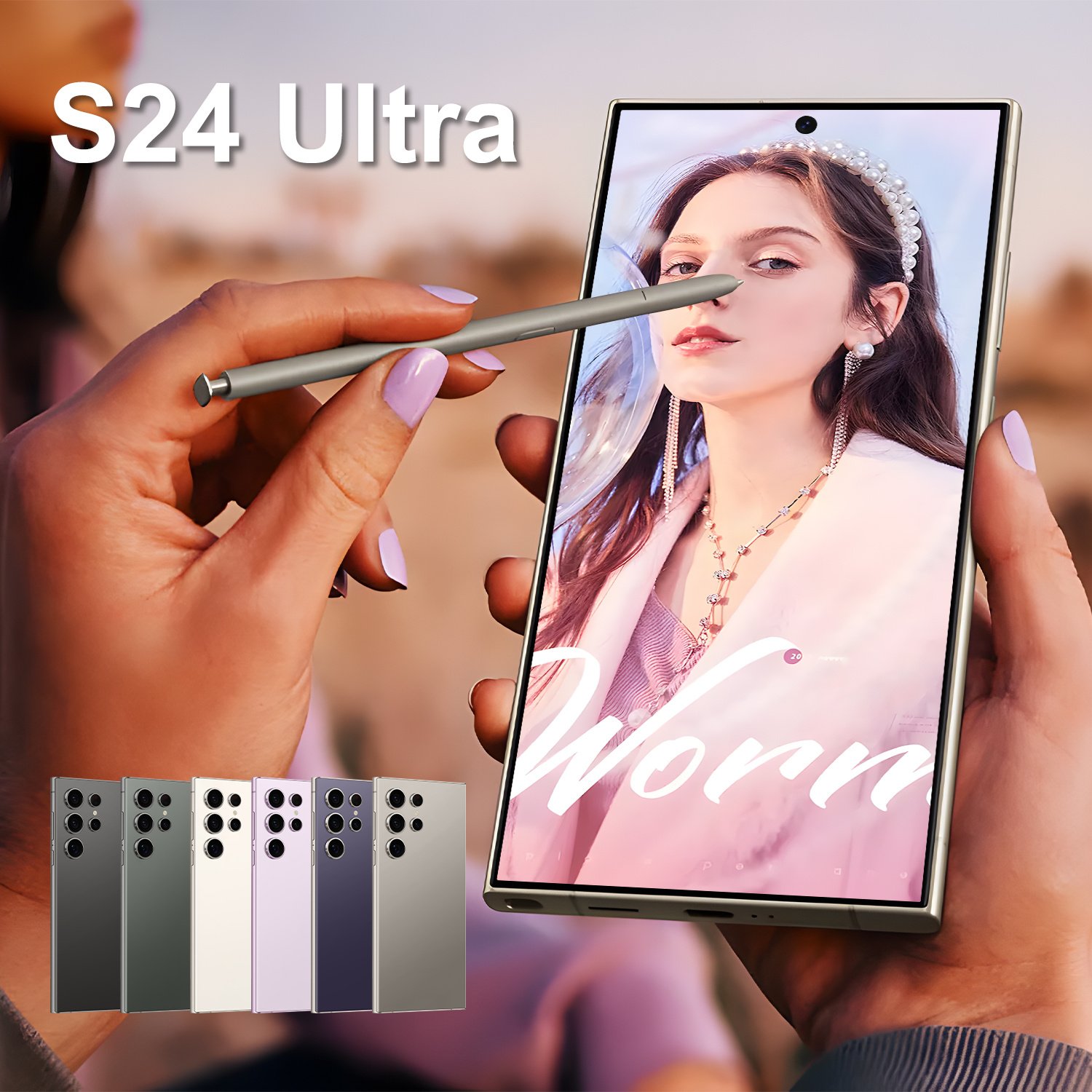 2024 S24 Ultra High Quality for Samsung 5G Smartphone 7800mah 78MP+108MP 16GB+1TB Android 14 Low Price 3G 4G Mobile Phone