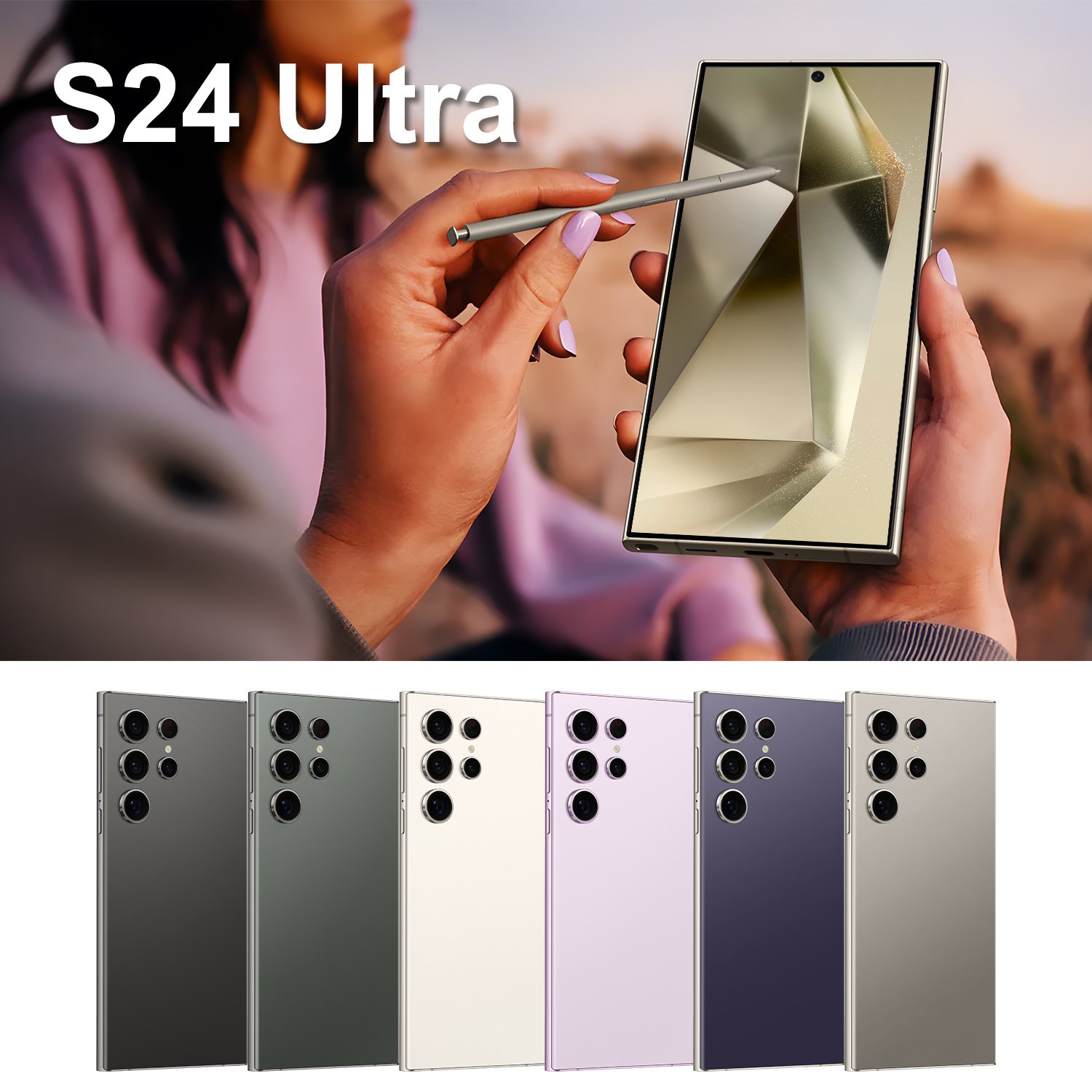 2024 S24 Ultra High Quality for Samsung 5G Smartphone 7800mah 78MP+108MP 16GB+1TB Android 14 Low Price 3G 4G Mobile Phone
