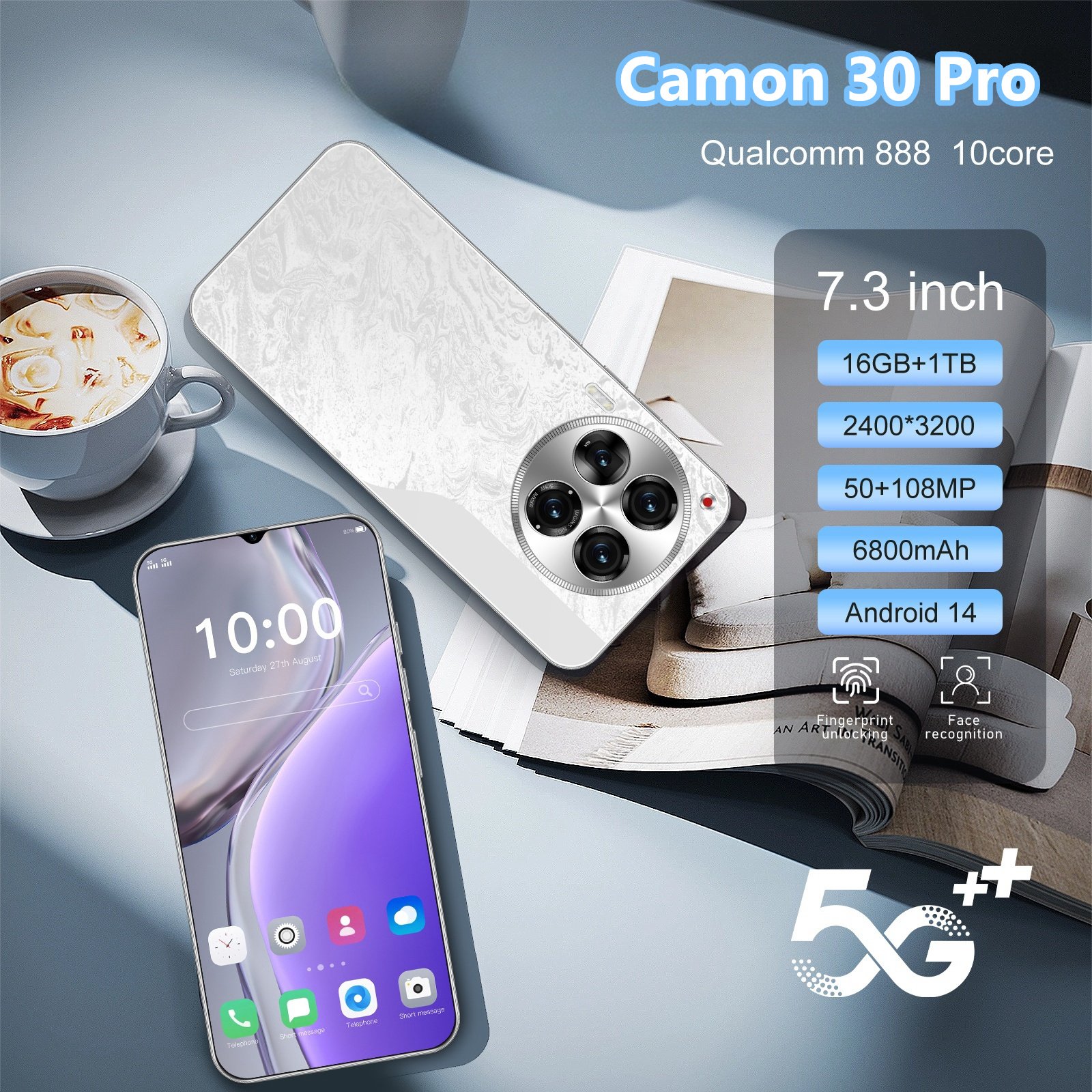 Hot-selling Camon 30 Pro Original 7.3-inch Full Touch Screen 16GB +512GB 6800 mAh Android 5G Smartphone