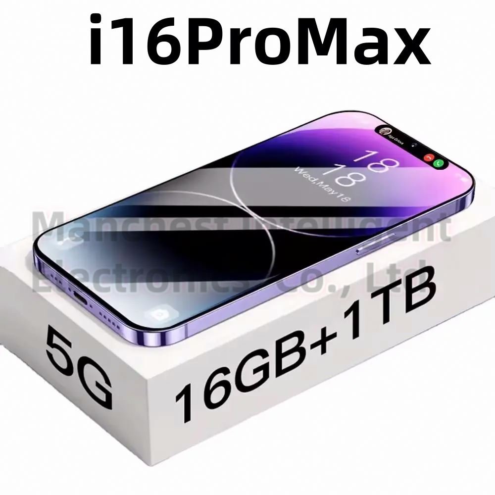 5G Smartphone Global version Phone 16 Pro Max Smart Phone 6.8 Inch 8GB+256GB Gaming Telephone made in china android cellphone