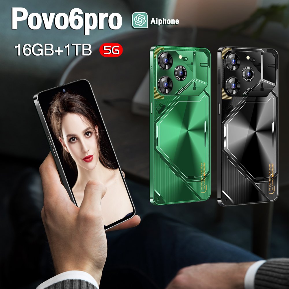 High quality original 7.3 Inch mobile Phone Pova 6 pro 5G Smartphone 6800 mAh 16GB+1TB Android 13.0 android phone
