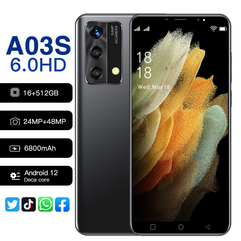 Cheap Brand-new A03S unlock 5G Smartphone 6.3 Inch Android GSM mobile phones Global Version cell phone