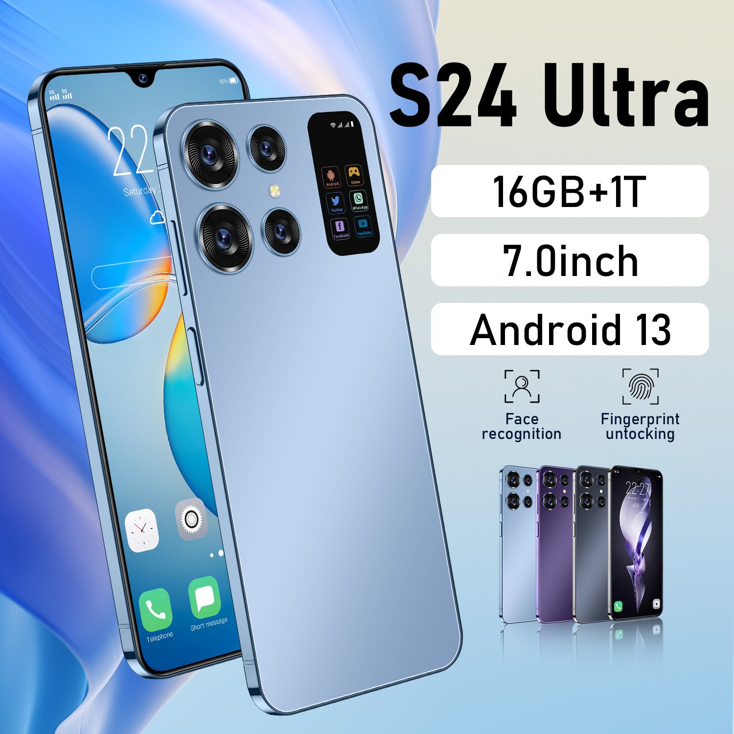 New S24+ Ultra Phone 6.8 Inch 1TB 4G 5G Smartphone with Clone S24 ultra Ai Smartphone Dual SIM
