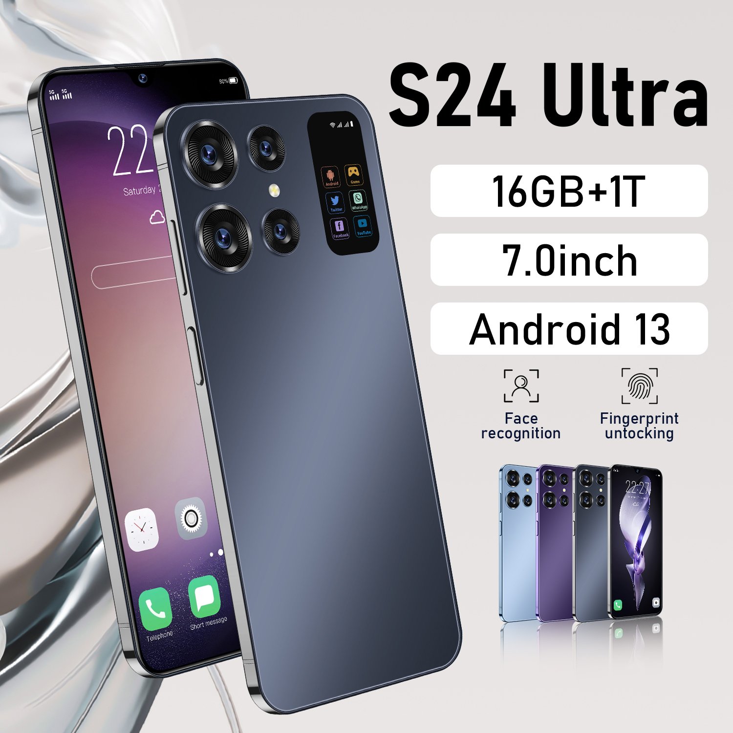 New S24+ Ultra Phone 6.8 Inch 1TB 4G 5G Smartphone with Clone S24 ultra Ai Smartphone Dual SIM