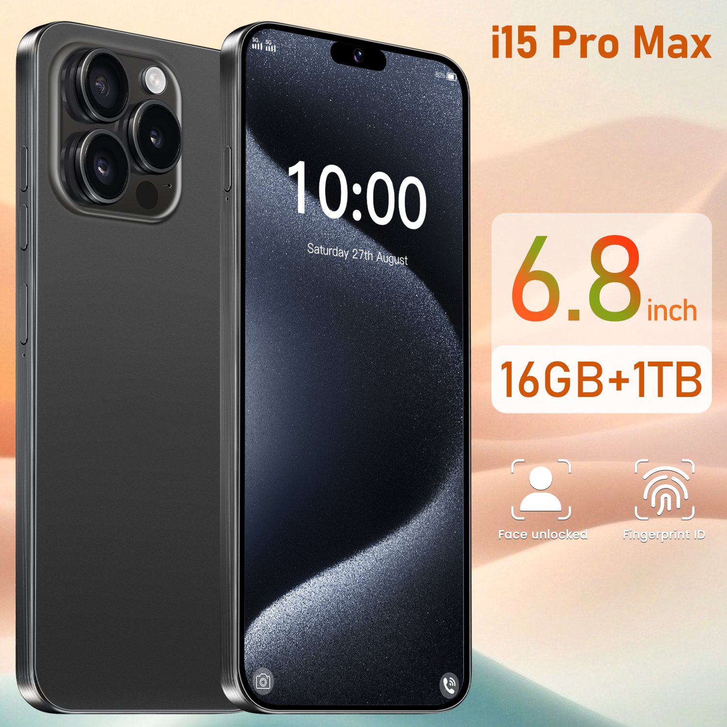 Hot selling original 15 Pro Max 16GB+512GB unlocked 5G smartphone 8800Mah fast charging 6.7inch large screen Android phone