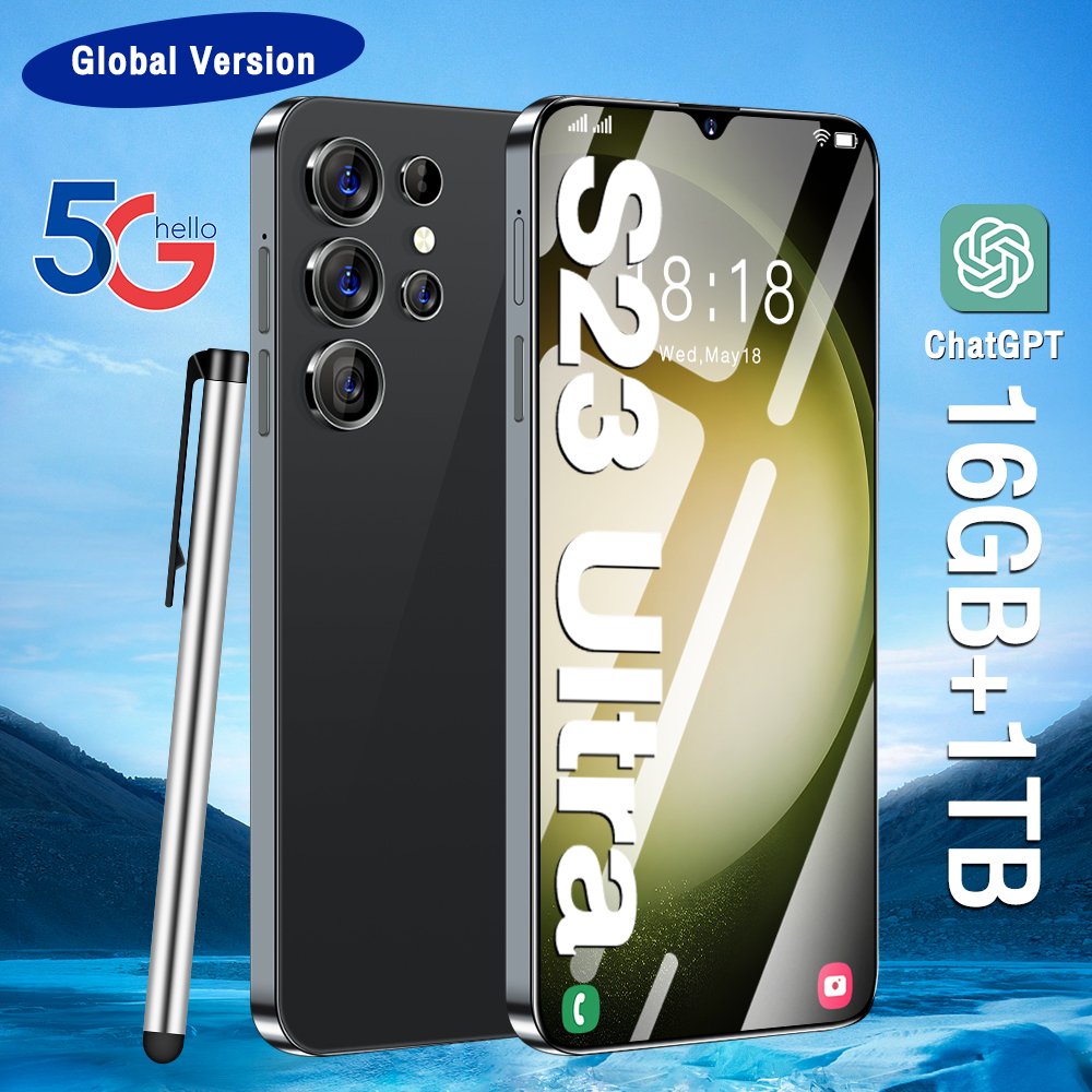 Wholesale Deal S23 Ultra 5G Smartphone with 16GB+1TB 7.3-inch and Touch Pen